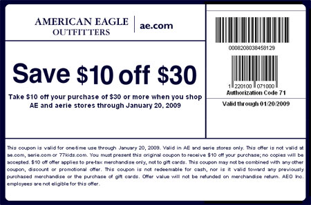 American eagle coupon